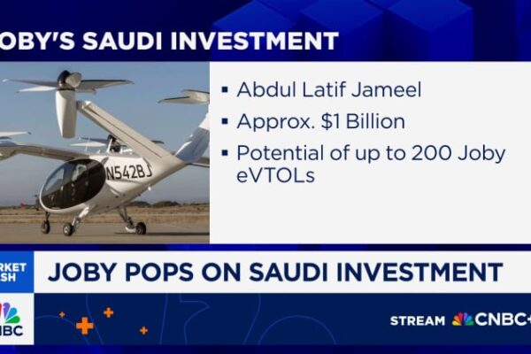 Joby Aviation stock pops 14% after delivering first flying taxi to UAE