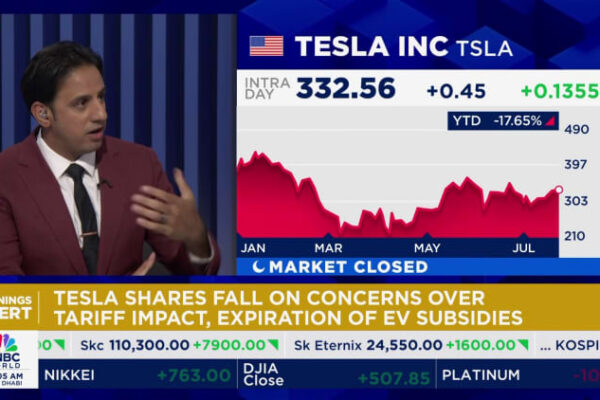 Tesla shares drop 6% in premarket trading after auto sales plunge again