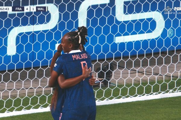 Grace Geyoro finds the net to give France a 4-1 lead over Wales