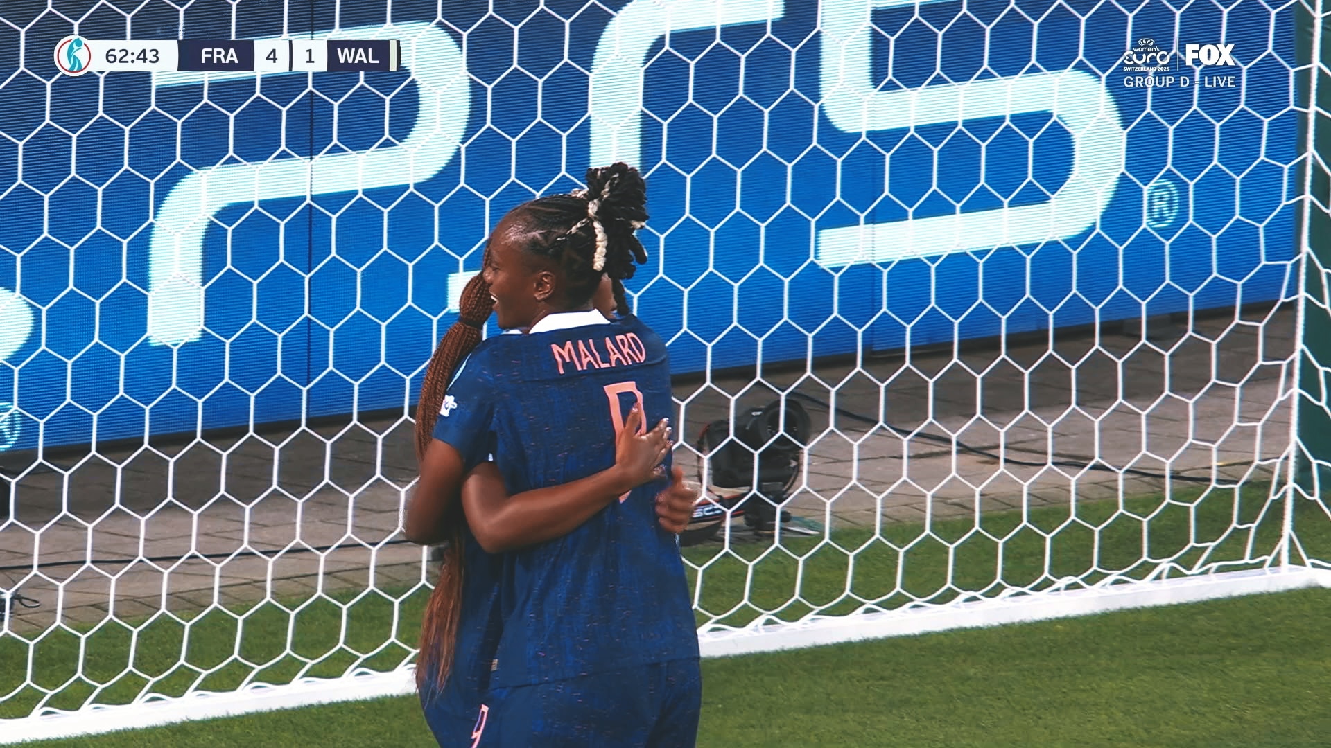 Grace Geyoro finds the net to give France a 4-1 lead over Wales