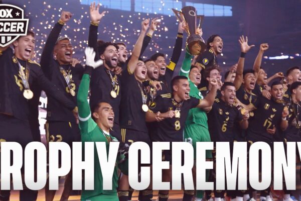 Mexico's Full Trophy Ceremony after win over United States in Gold Cup Final
