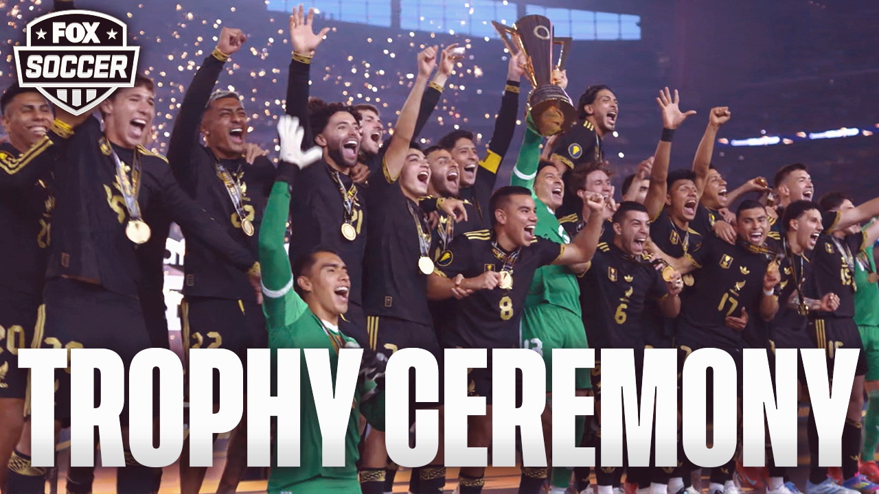 Mexico's Full Trophy Ceremony after win over United States in Gold Cup Final