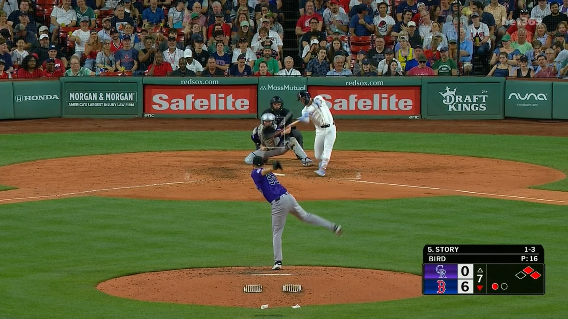 Trevor Story crushes a three run home run, extending Red Sox's lead over Rockies