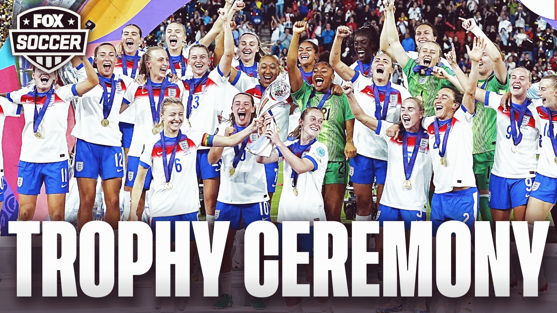 England's Full Trophy Ceremony after win over Spain in UEFA Women's Euro Final | FOX Soccer