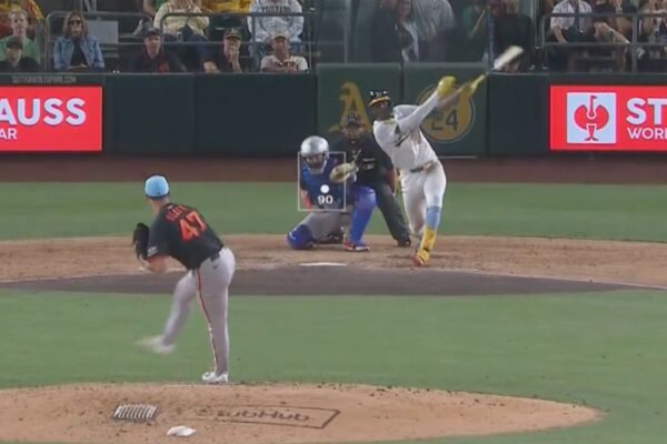 Athletics’ Denzel Clarke hits 471-foot two-run homer vs. Giants
