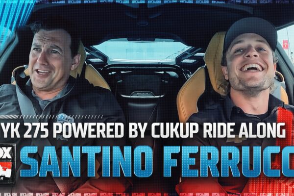 Santino Ferrucci takes Will Buxton around Iowa Speedway before the Synk 275 powered by Sukup