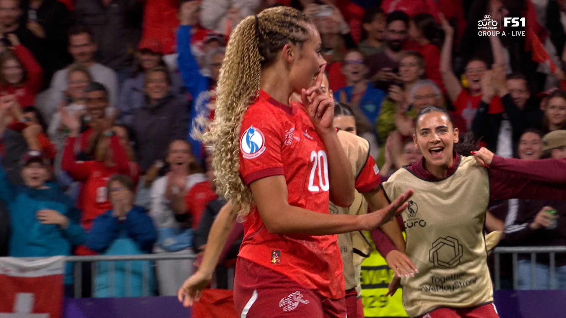 Alayah Pilgrim scores from outside the box, helping Switzerland defeat Iceland, 2-0
