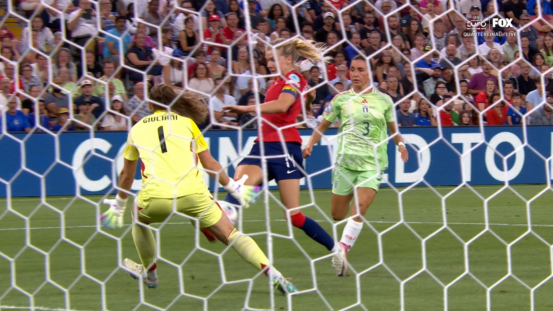 Ada Hegerberg scores in 66' to bring Norway level at 1-1 against Italy