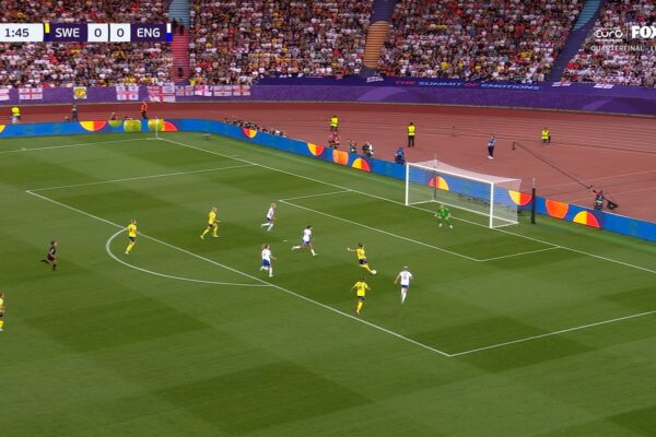 Kosovare Asllani scores in 2' to give Sweden a 1-0 lead over England