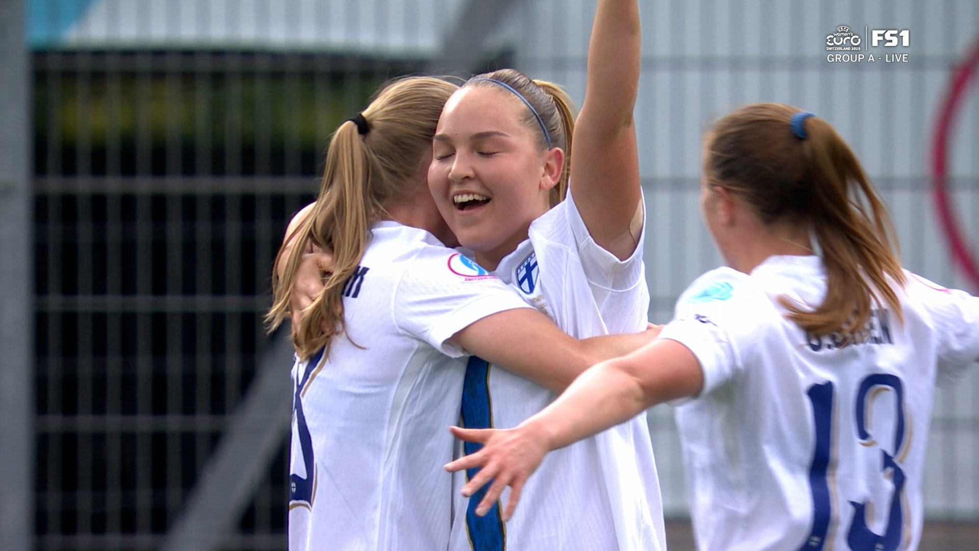 Oona Sevenius scores, bringing Finland even with Norway in first half