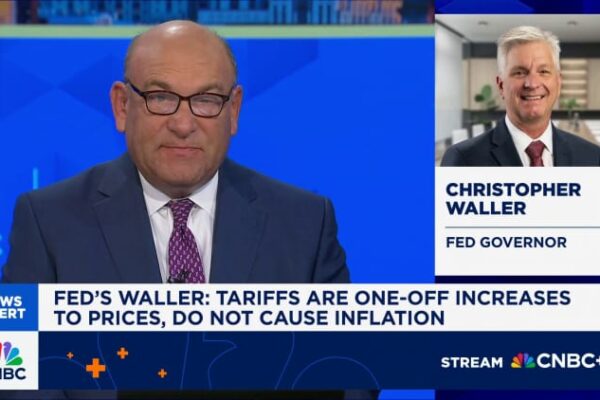 Fed’s Waller, a candidate for chair, sees potential for half-point cut if labor market weakens further