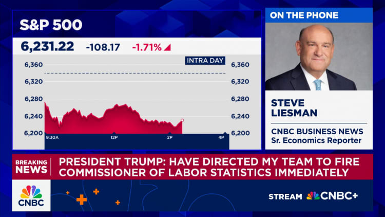 Trump fires commissioner of labor statistics after weaker-than-expected jobs figures slam markets