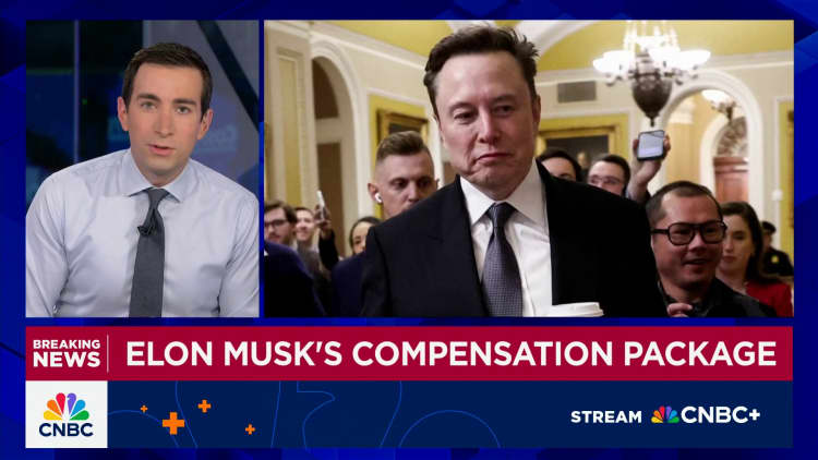 Tesla awards Musk  billion in shares with 2018 pay package in limbo