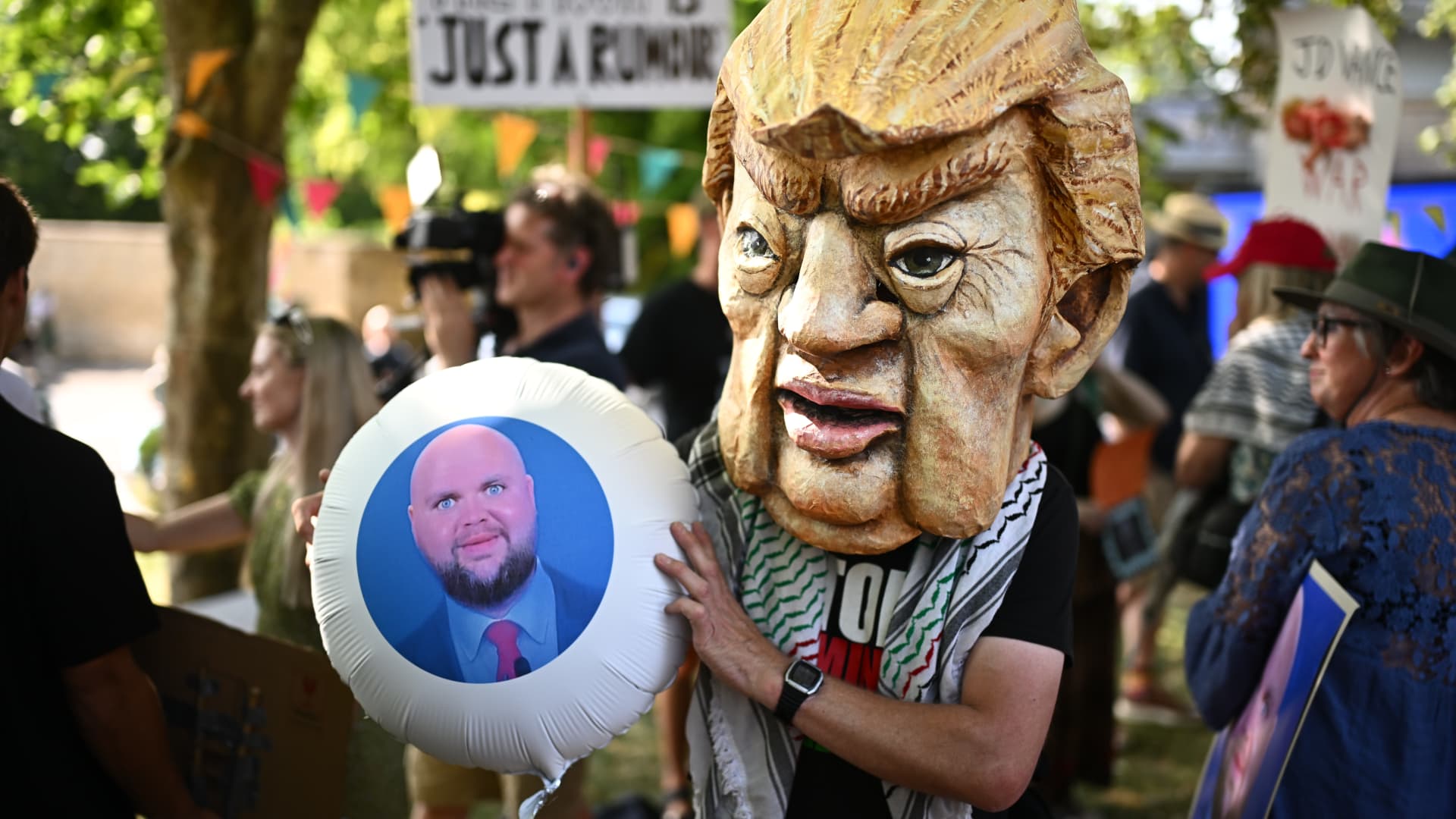 ‘Stop Trump’ protesters target JD Vance’s UK summer trip