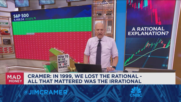 ‘Don’t quit the market’ when it’s frothy, says Jim Cramer. Here’s why
