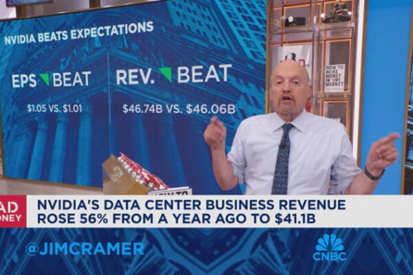 After Nvidia’s earnings beat, Cramer rejects fears of an AI bubble