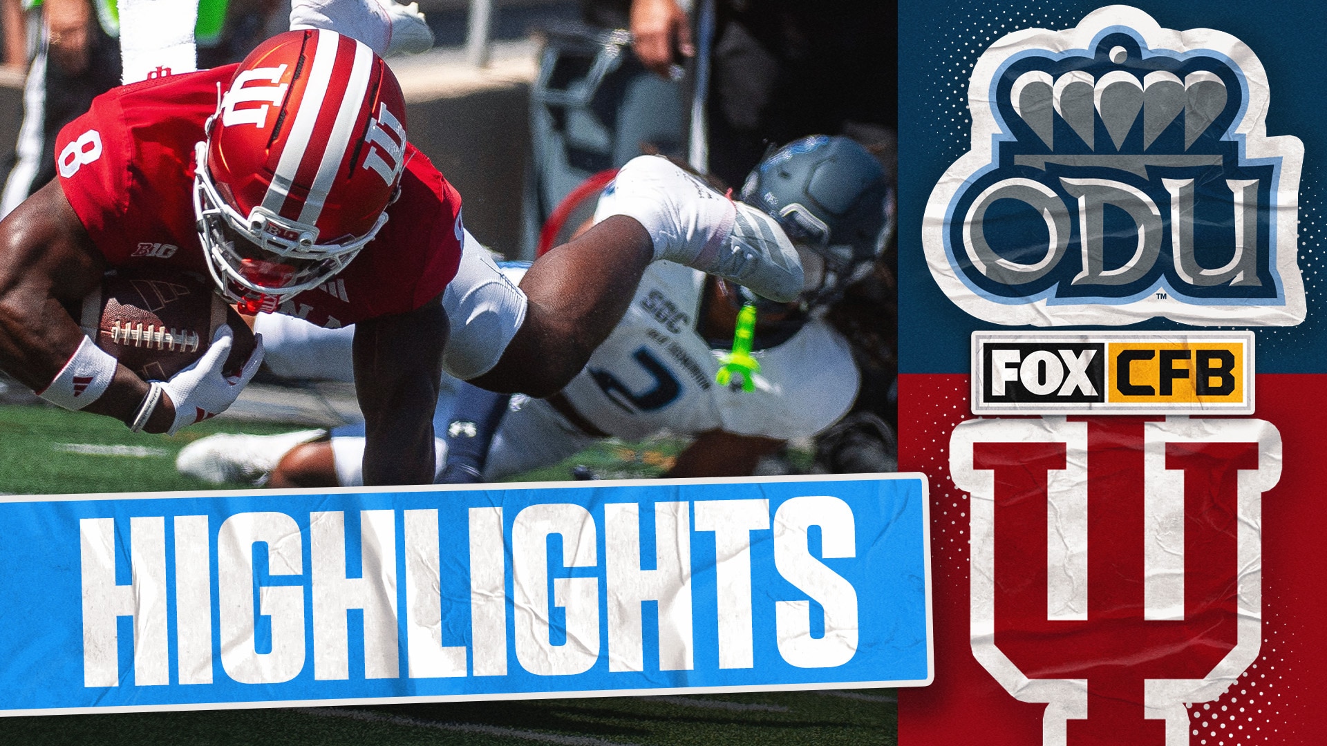 Old Dominion Monarchs vs. No. 20 Indiana Hoosiers Highlights | FOX College Football