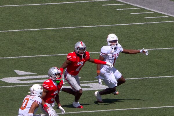 Ohio State's Jermaine Mathews Jr. intercepts Texas QB Arch Manning's pass