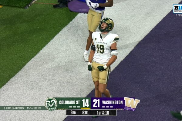 Brayden Fowler-Nicolosi hits Jaxxon Warren for the 27-yard Colorado State TD