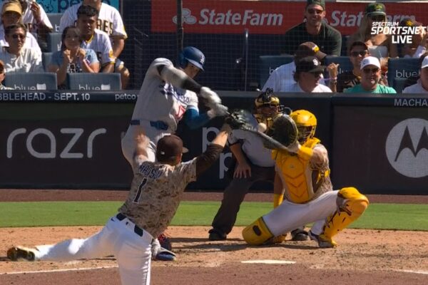 Dodgers' Shohei Ohtani smashes his 45th home run of the season vs. Padres