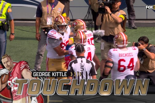 49ers’ George Kittle catches 5-yard TD to get on board vs. Seahawks | NFL Highlights