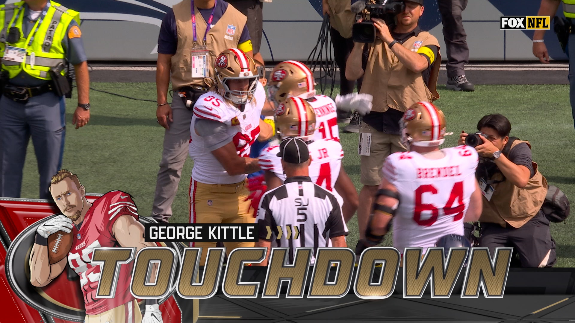 49ers’ George Kittle catches 5-yard TD to get on board vs. Seahawks | NFL Highlights