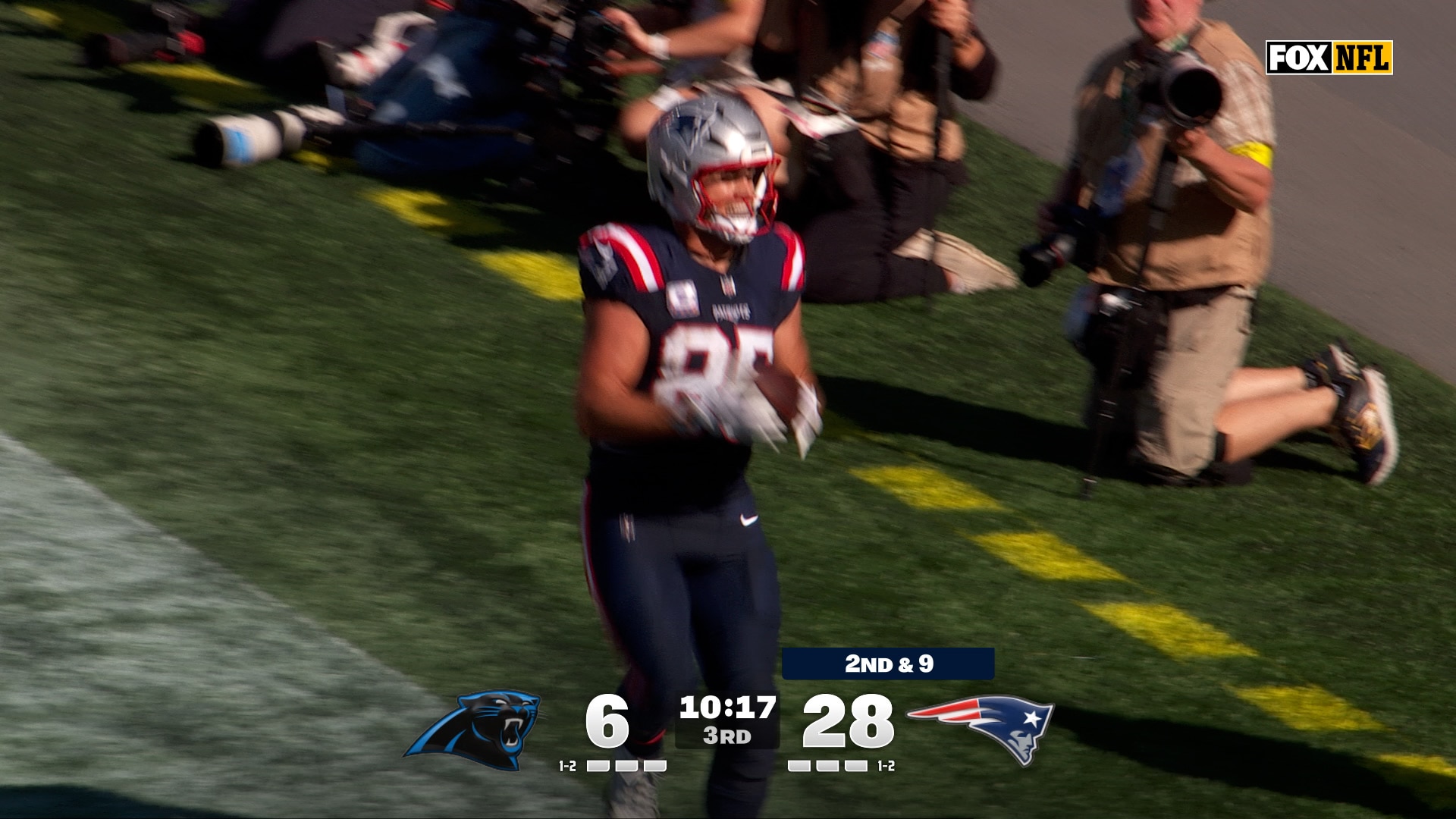 Drake Maye connects with Hunter Henry on 31-yard TD pass, extending Patriots’ lead over Panthers | NFL Highlights