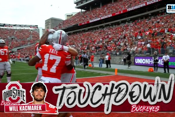 Julian Sayin throws 47-yard TD to Will Kacmarek, giving Buckeyes early lead
