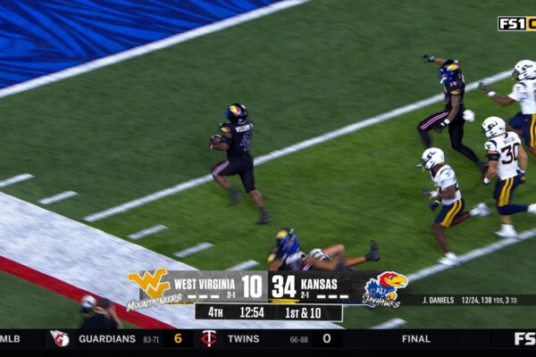 Leshon Williams rushes 62 Yards for Touchdown to extend Kansas' lead over West Virginia