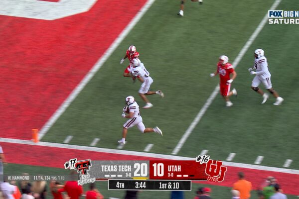 Cameron Dickey rushes for a 24-yard TD to extend Texas Tech's lead over Utah