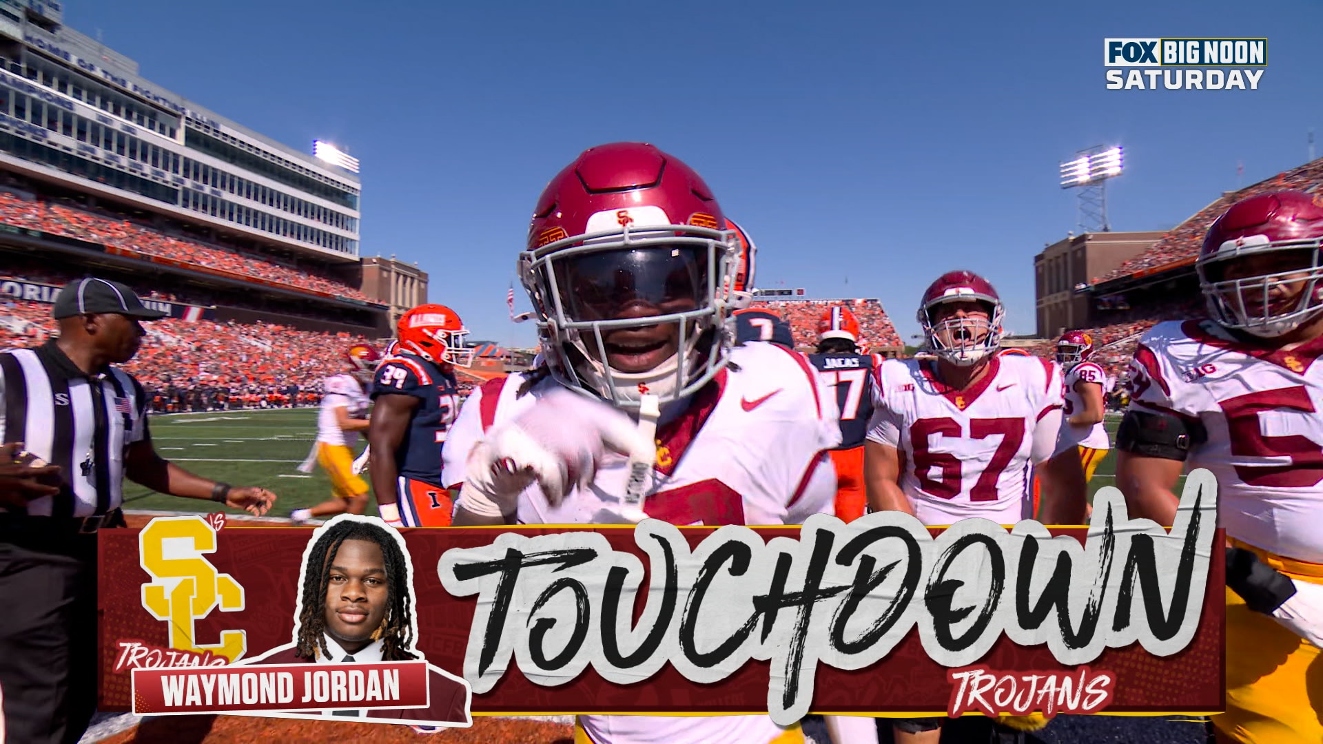 USC's Waymond Jordan rushes for a one-yard TD to tie game against Illinois