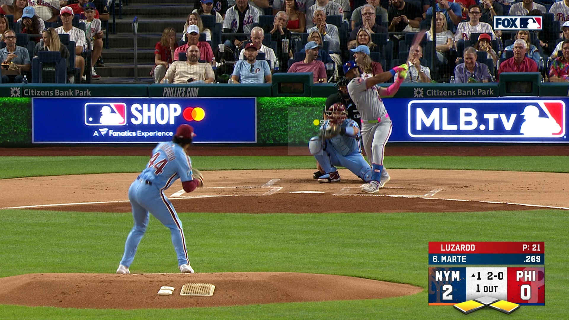 Starling Marte's two-run double gives Mets 4-0 lead over Phillies