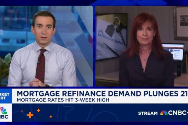 Mortgage refinance demand plunges 21%, as interest rates hit 3-week high