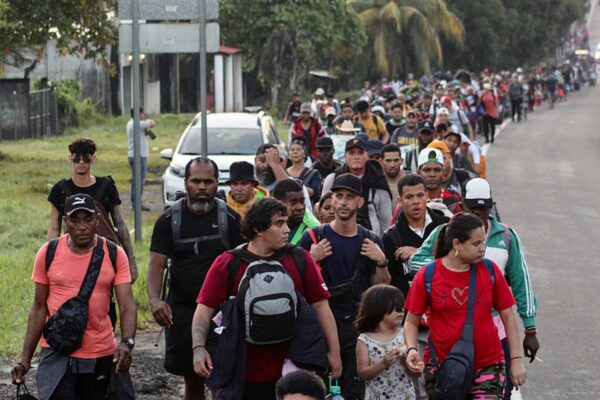 Hundreds of migrants mount protest in southern Mexico in bid to legalize status