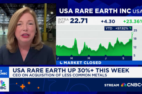 USA Rare Earth jumps after CEO confirms it’s talking with White House