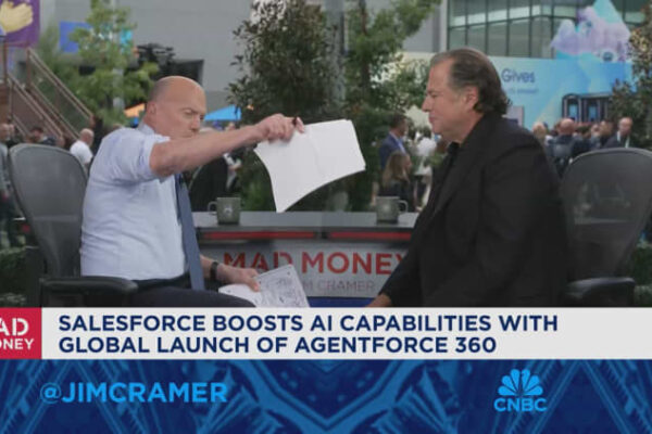 Salesforce stock jumps after company offers rosy forecast for 2030