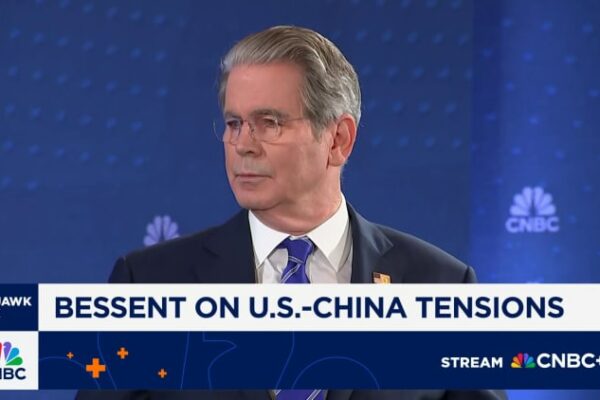 Treasury Secretary Bessent says a stock market decline won’t deter the U.S. from taking strong action against China Treasury Secretary Bessent says a stock market decline won’t deter the U.S. from taking strong action against China