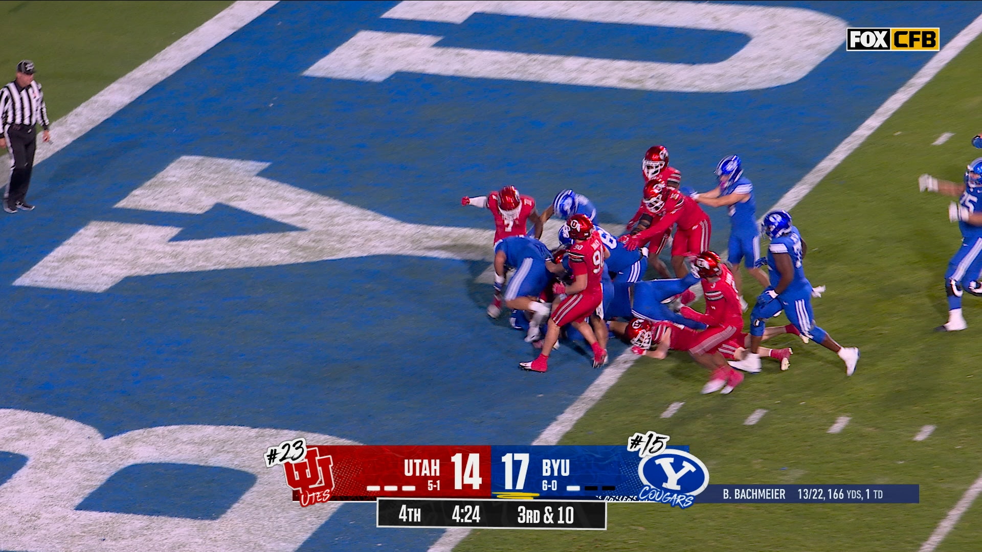 Bear Bachmeier scrambles for 22-yard TD, extending BYU's lead over Utah