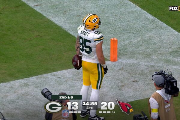 Packers' Jordan Love finds Tucker Kraft for 7-Yard TD to even score vs. Cardinals | NFL Highlights