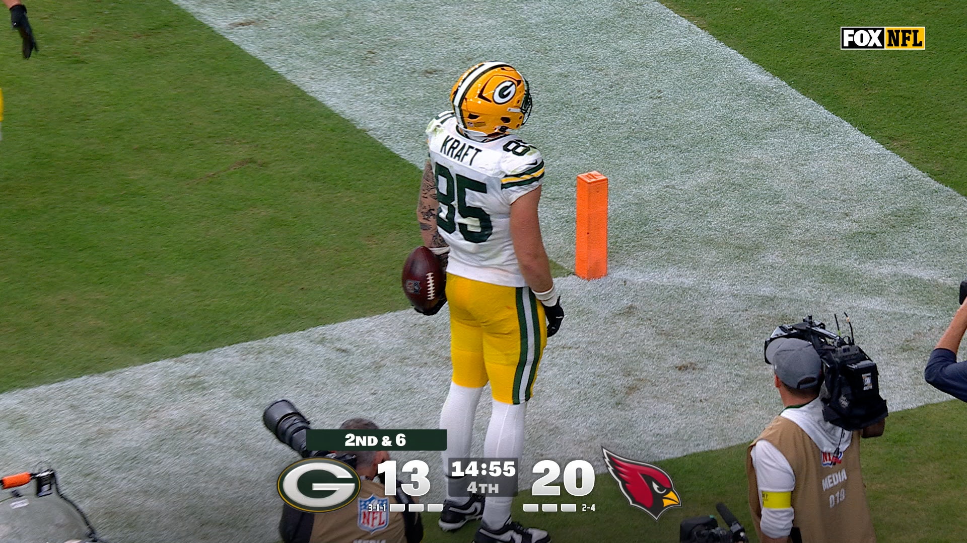 Packers' Jordan Love finds Tucker Kraft for 7-Yard TD to even score vs. Cardinals | NFL Highlights