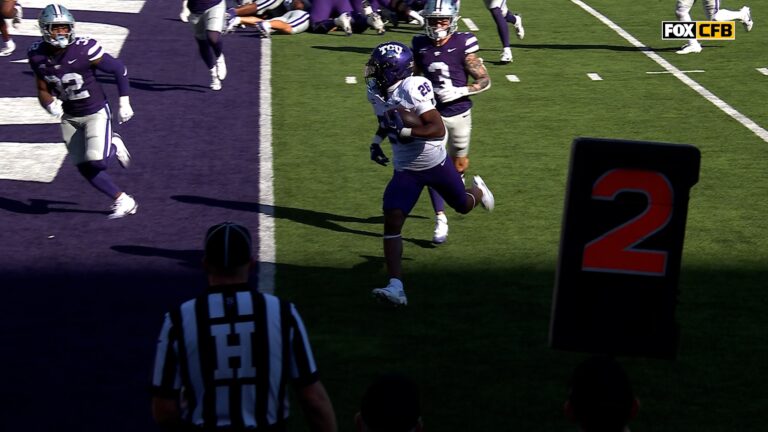 Jeremy Payne punches it in from one yard out to give TCU lead over Kansas State