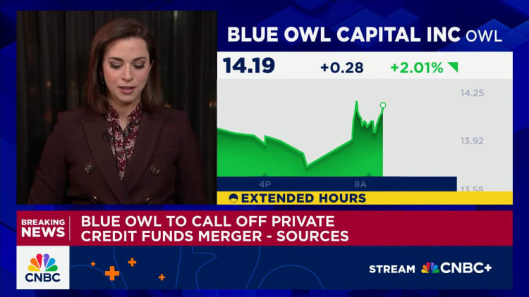 Blue Owl calls off merger of its two private-credit funds after announcement rattles stock