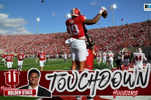 Fernando Mendoza finds Holden Staes for 2-yard TD, extending Indiana's lead over Wisconsin