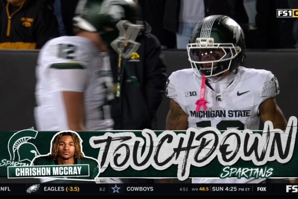 Alessio Milivojevic finds Chrishon McCray for 5-yard TD, extending Michigan State's lead over Iowa