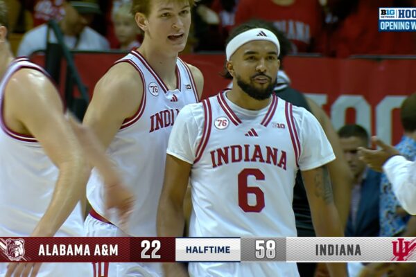 Tayton Conerway's driving layup finishes seals Indiana's DOMINANT first half vs. Alabama A&M