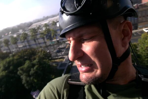 Gronk Rappels Down 5-Story Building in Wild Stunt 😱 | FOX NFL Sunday