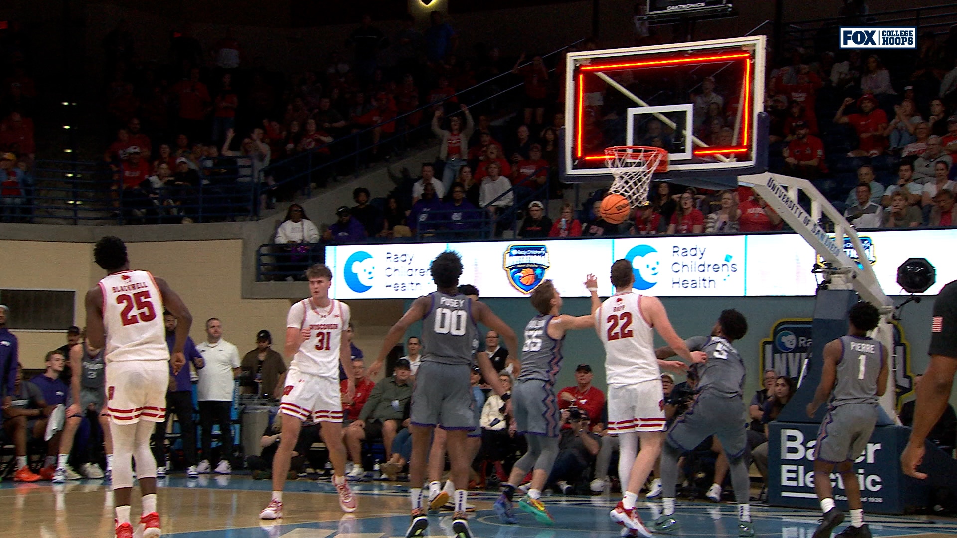 Wisconsin's John Blackwell hits shot as time expired in first half vs. TCU