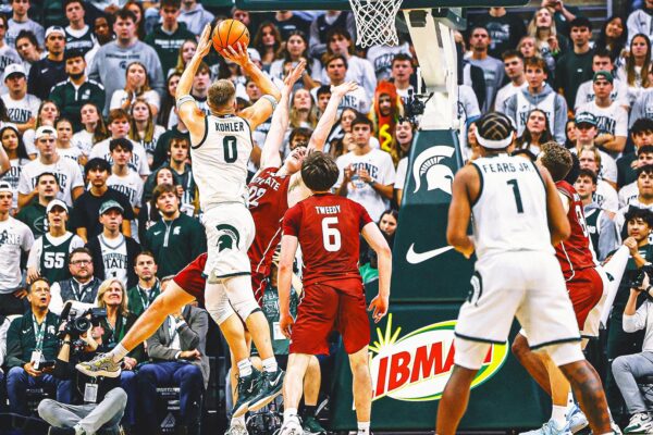 Jaxon Kohler Scores 16 Points in No. 22 Michigan State’s 80-69 Win Over Colgate