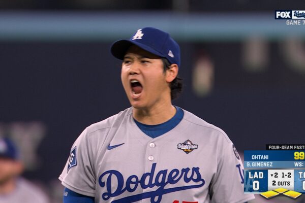 Dodgers’ Shohei Ohtani strikes out Blue Jays’ Andrés Giménez to escape bases-loaded jam