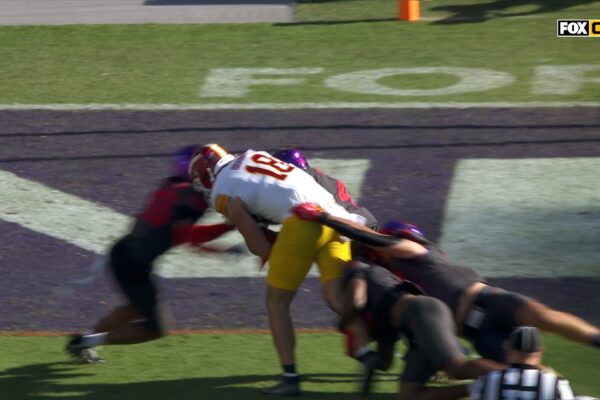 Rocco Becht connects with Benjamin Brahmer on a 23-yard TD, giving Iowa State early lead over TCU